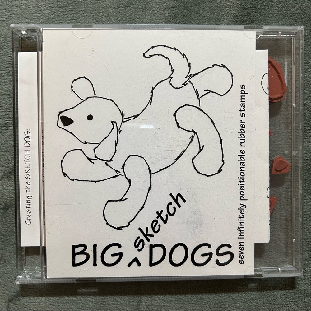 Creating sketch dogs -  8 pcs rubber stamps in clear CD case